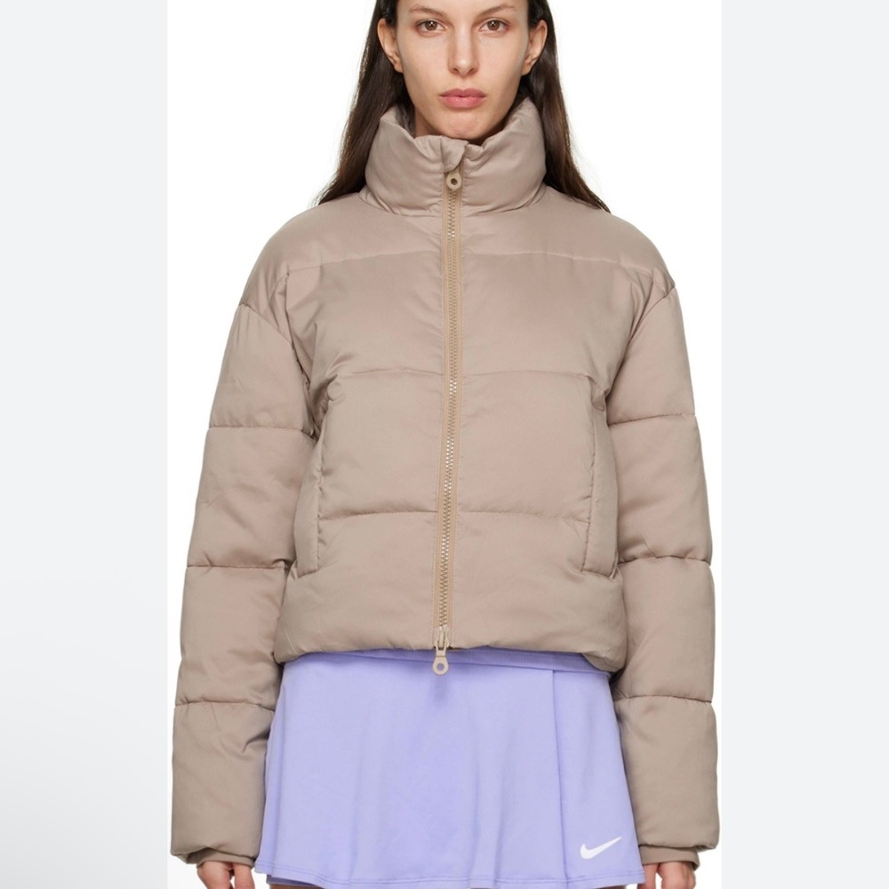Girlfriend Collective Oversized Cropped Puffer Jacket Neutral Beige XL